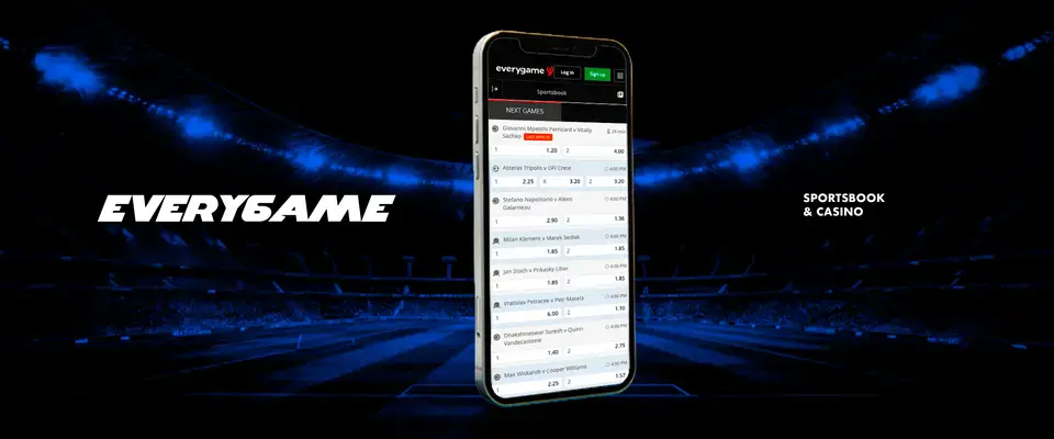 Everygame online Sportsbook Mobille App Interface