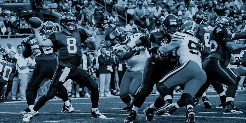 American football game action shot